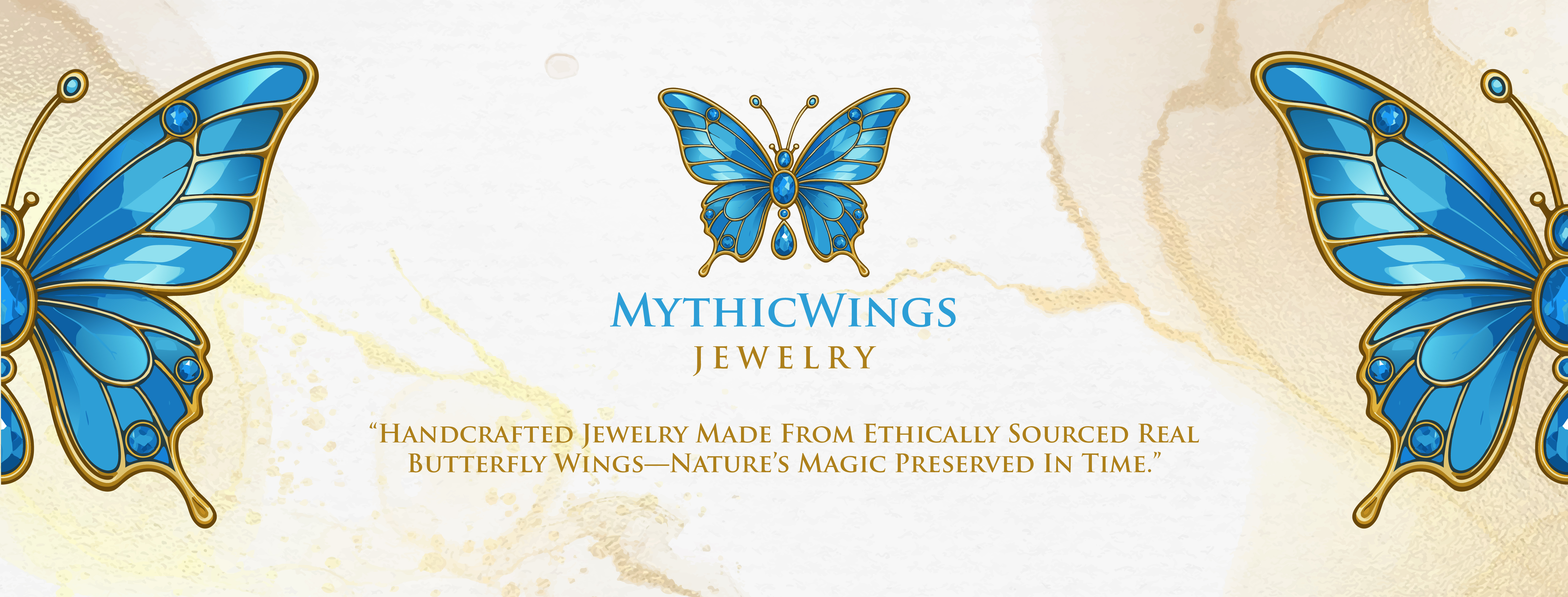 Mythic Wings Jewelry — joyería artesanal creada con alas de mariposa reales de origen ético